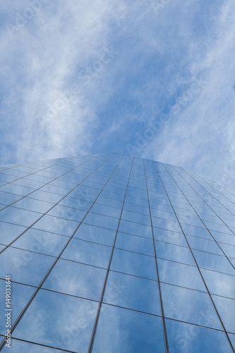 Modern Building Glass Architecture Clouds Wall Detail 