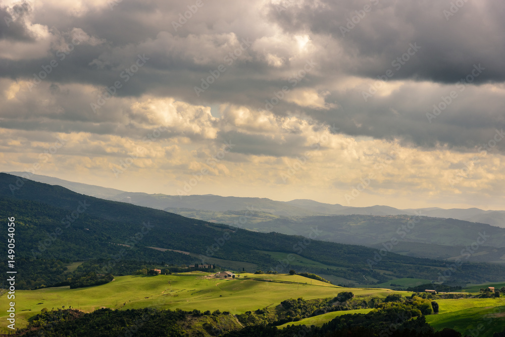 Scenic view of the countryside near Volterra, Tuscany, Italy