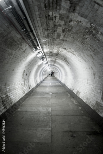 Foot tunnel under the Thames.
