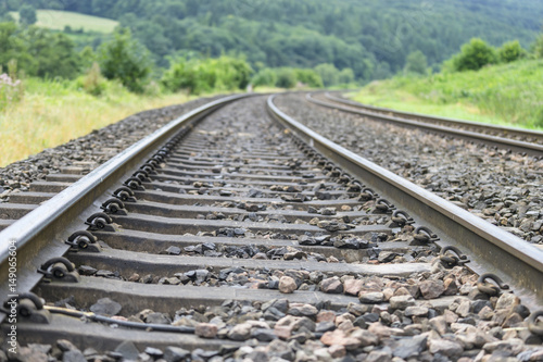 Low angle view of railway track.