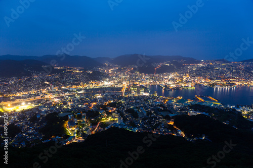 Japanese Nagasaki city at night