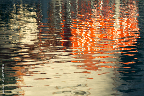 Abstract reflection pattern on a clear water surface