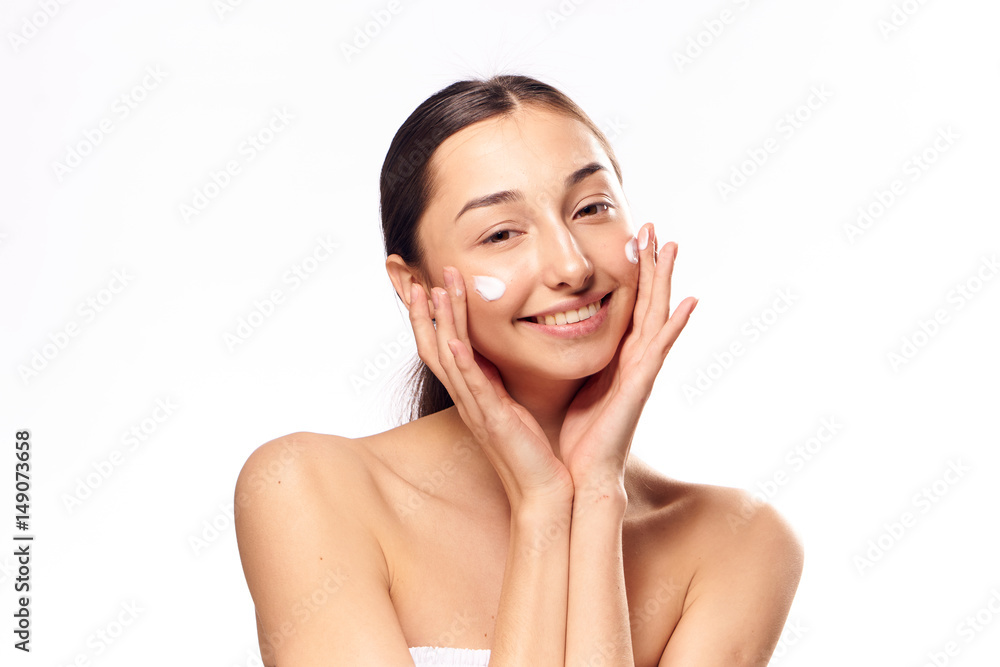 woman, cream, joy woman, cream, joy