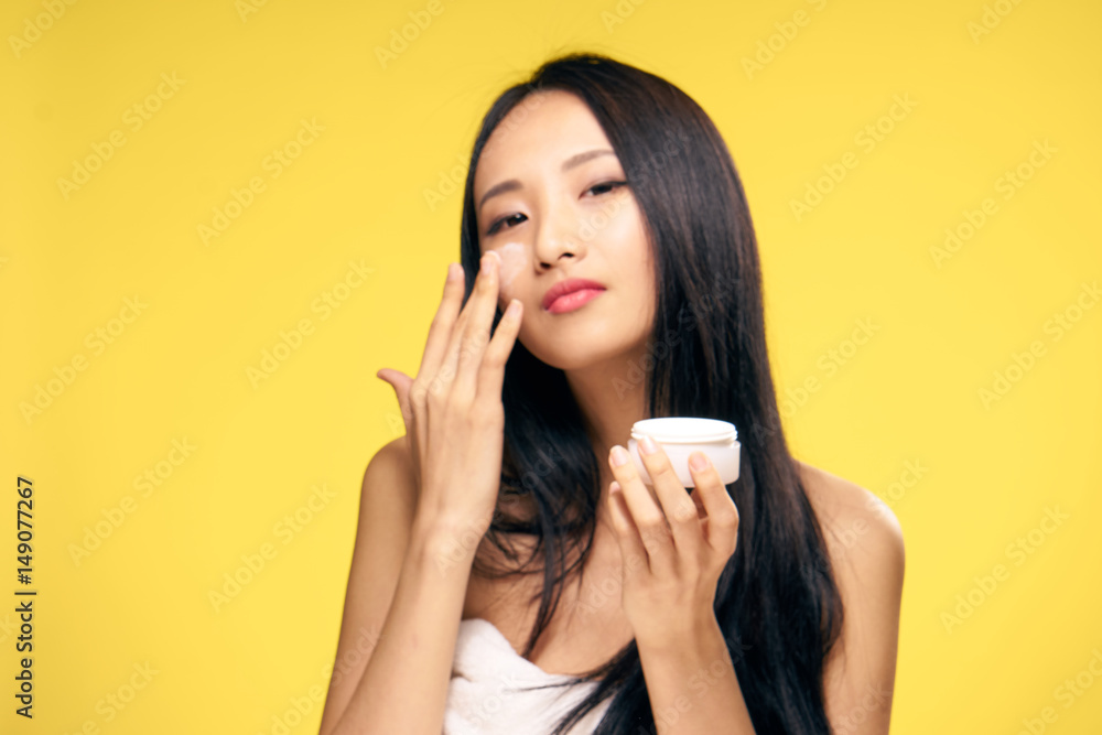 beautiful woman with moisturizer, healthy skin beautiful woman with moisturizer, healthy skin