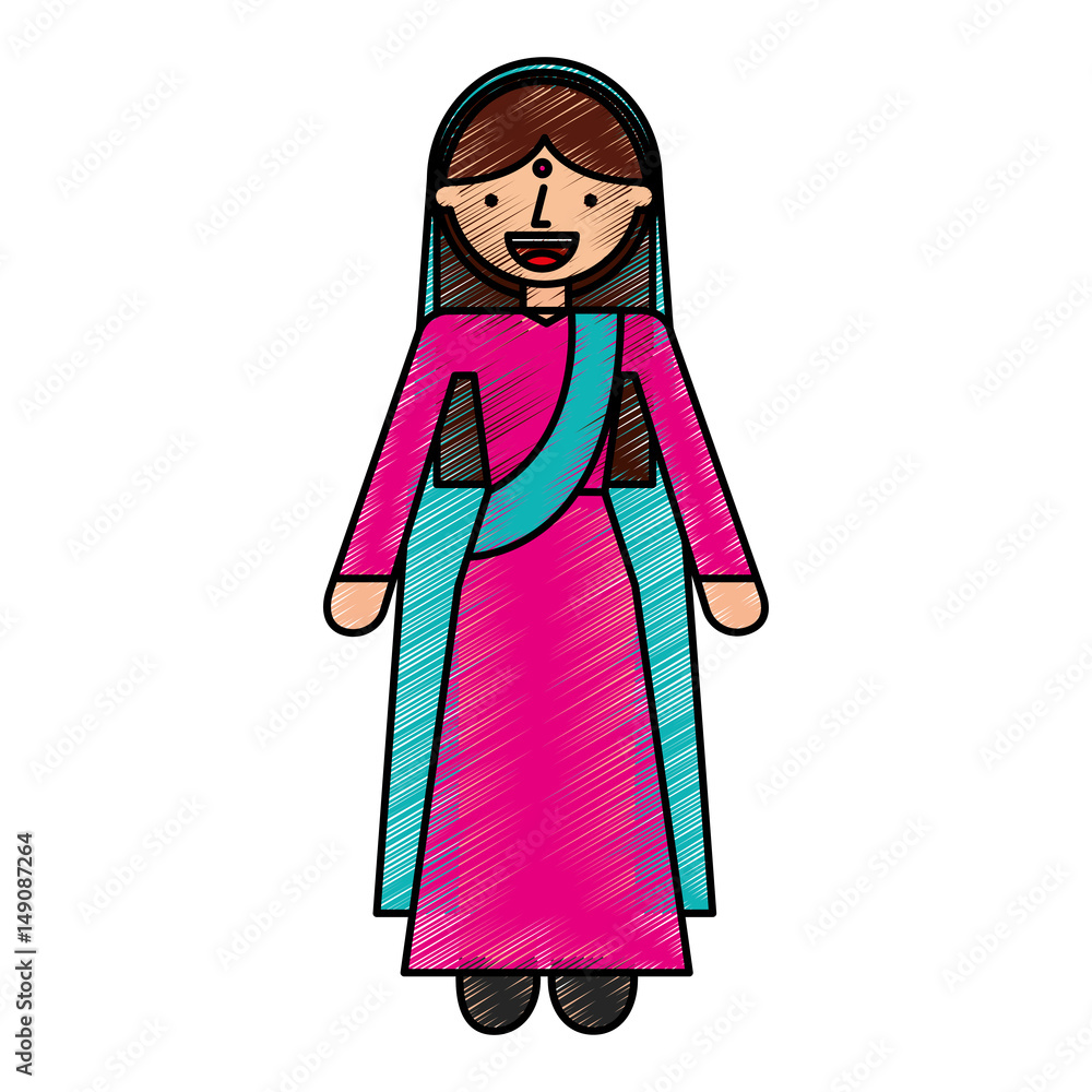 Woman of the hindu culture vector illustration design Woman of the hindu culture vector illustration design