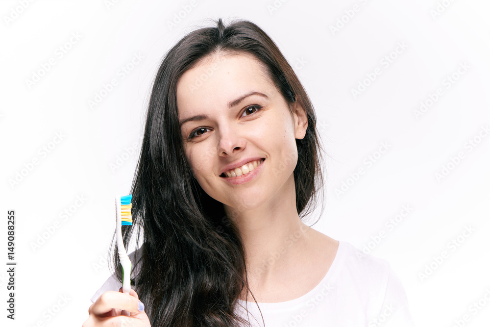 beautiful woman, toothbrush, bright healthy teeth beautiful woman, toothbrush, bright healthy teeth