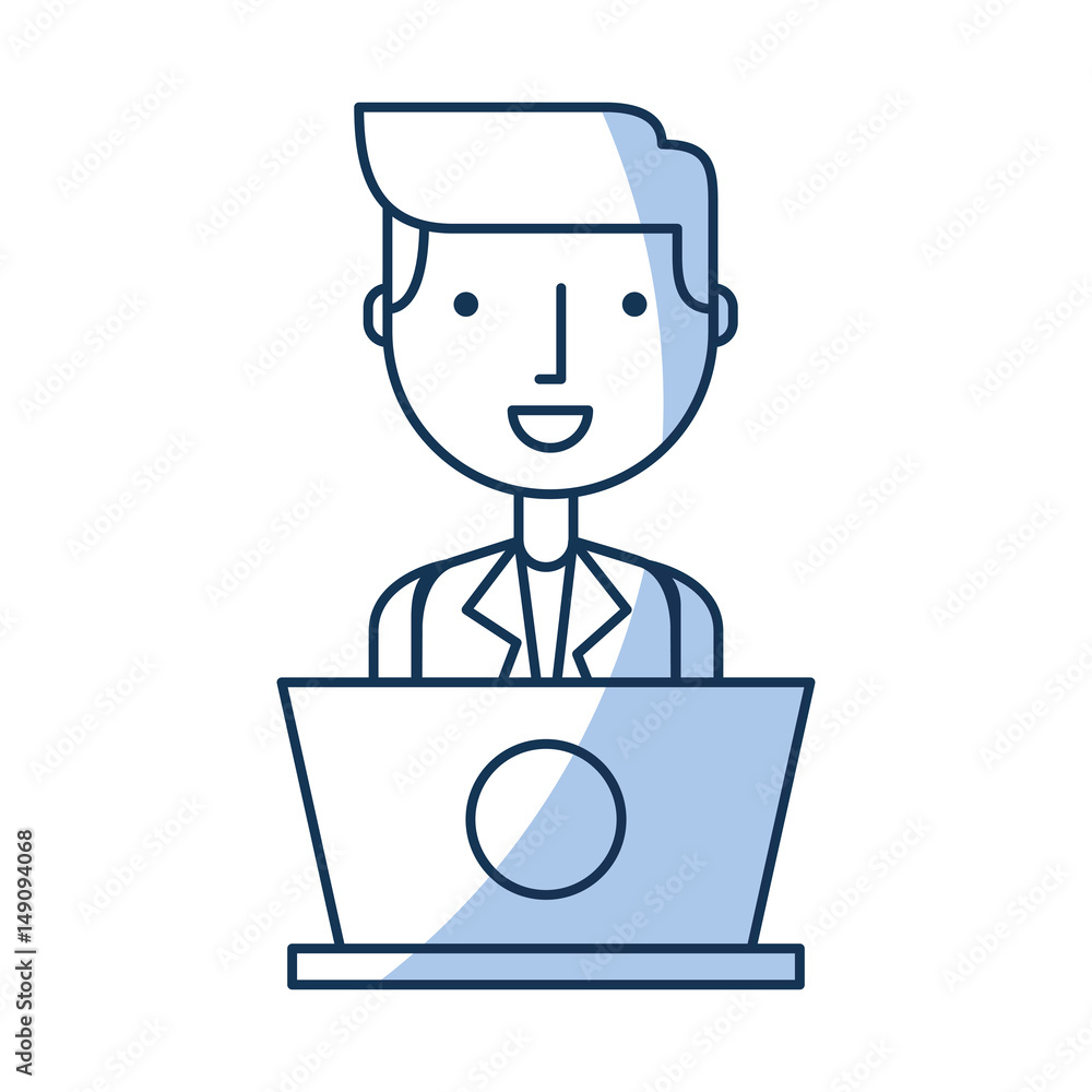 businessman with laptop avatar character icon vector illustration design businessman with laptop avatar character icon vector illustration design