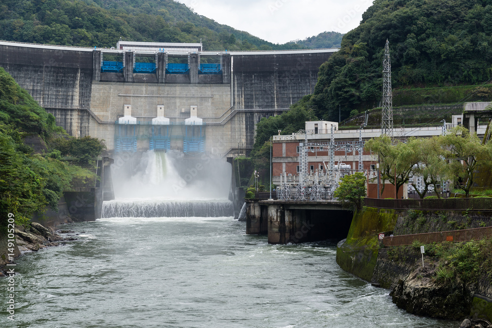 Dam water release in Japan