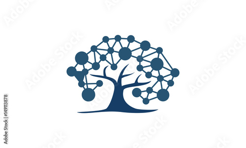 Obraz na płótnie Tree Network Digital w salonie