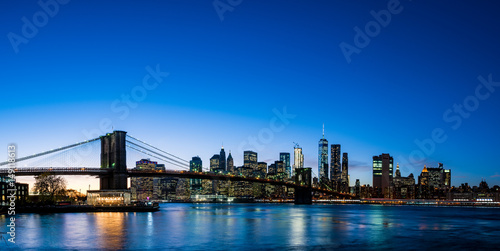 New York Nightscape with Brooklyn bridge © hit1912