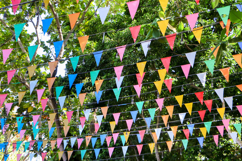 Thai style festival flag decoration