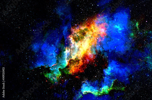 Cosmic space and stars, color cosmic abstract background. Fototapet