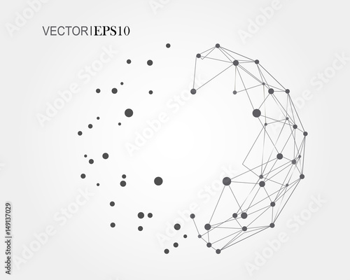 Connection concept. Geometric vector background for business or science photo