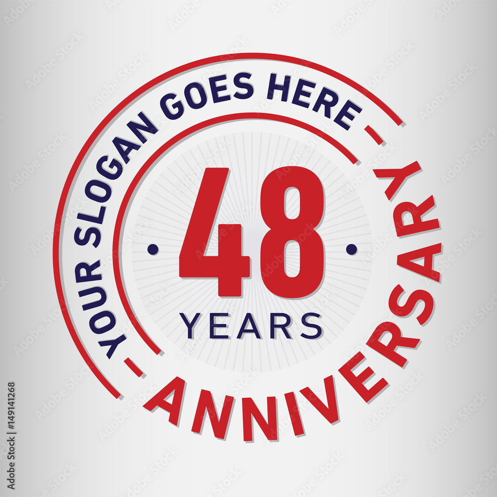 48 years anniversary logo template. Vector and illustration.
