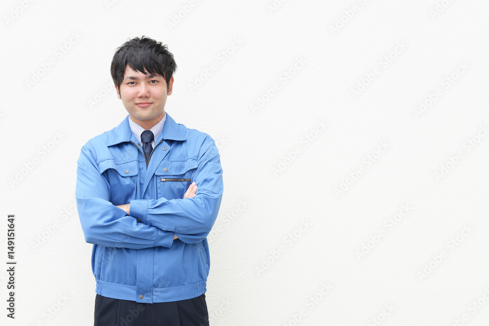笑顔の労働者