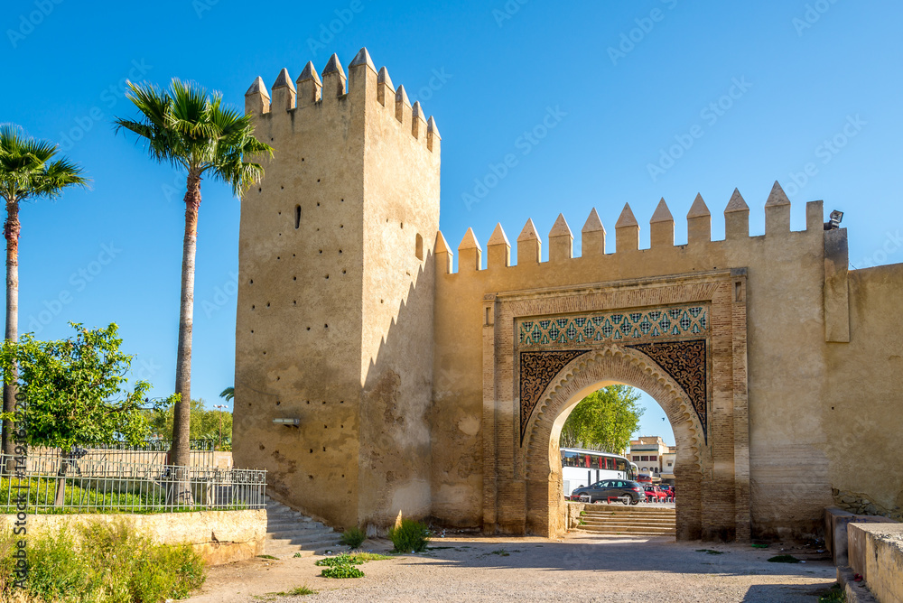 View at the gate Bab al-Amer in Fez city - Morocco