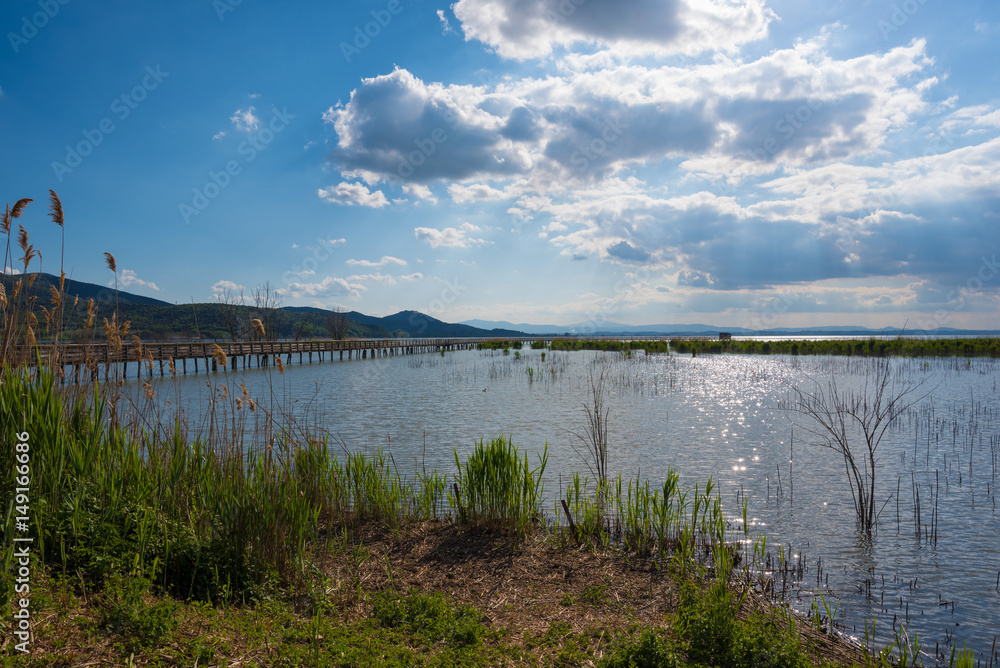 Lake Trasimeno (Umbria) - A day of spring in the natural oasis with pier on the largest lake in central Italy