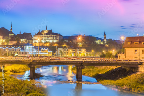 Medieval fortress Sighisoara city, Transylvania, Romania photo