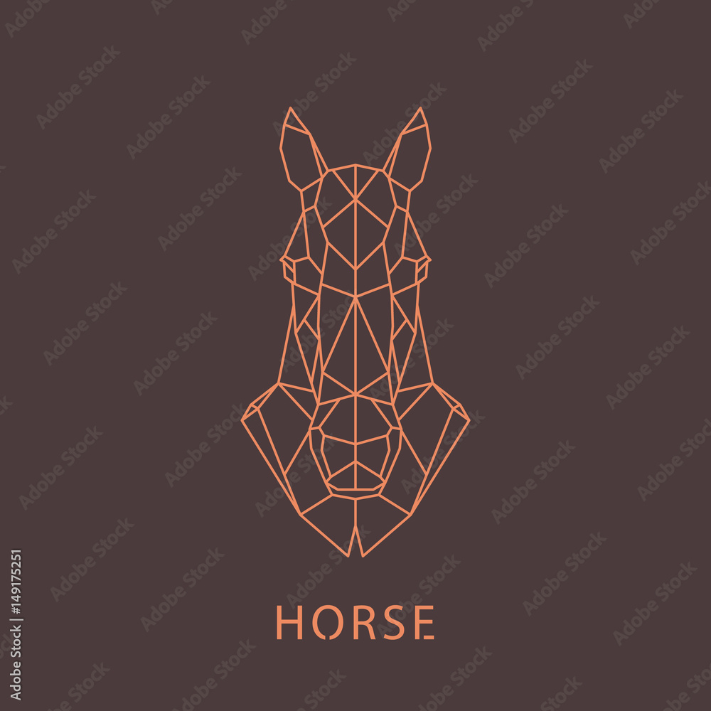 Horse head. Geometric silhouette. Horse head. Geometric silhouette.