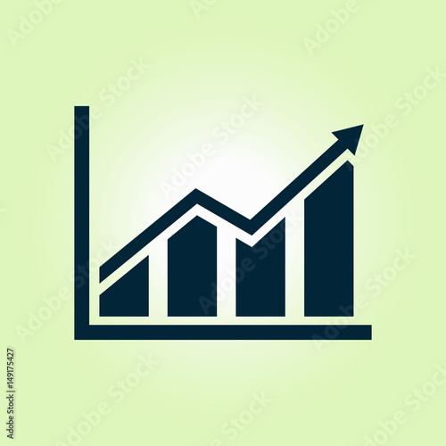 Infographic. Chart icon. Growing graph simbol. Flat design style. Free Download Infographic. Chart icon. Growing graph simbol. Flat design style. - GFXLoad