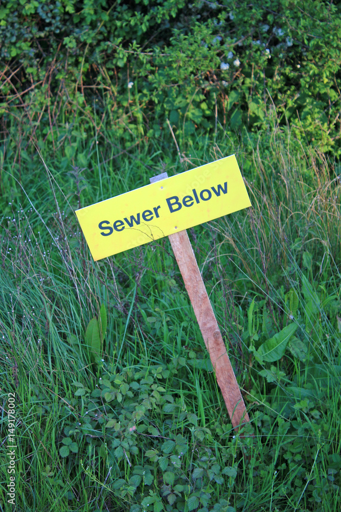 Sewer warning sign