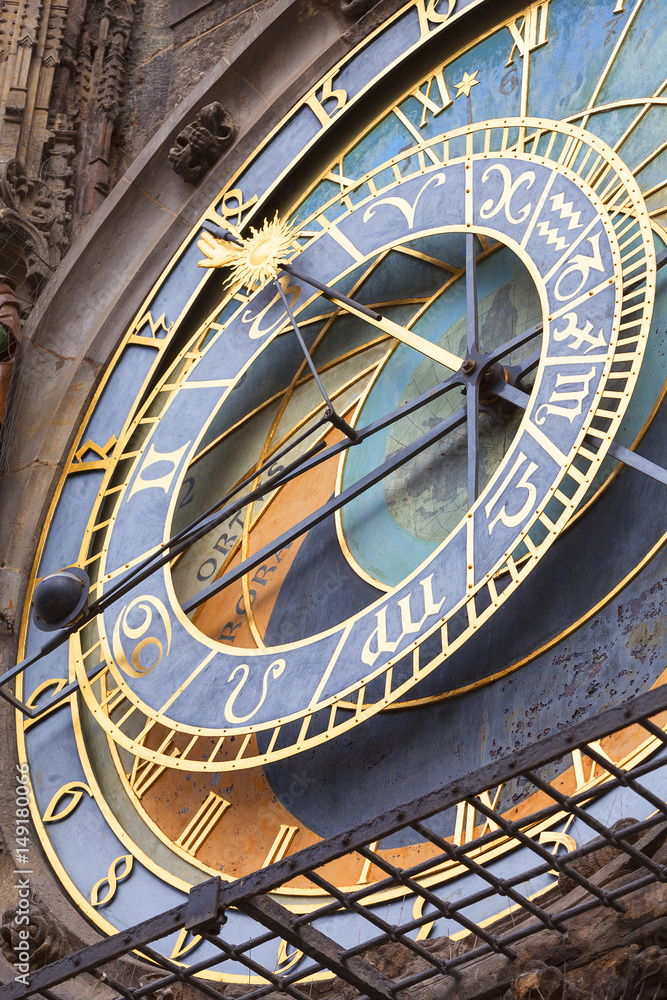 Prague astronomical clock Orloj on Old Town Hall, Prague, Czech Republic