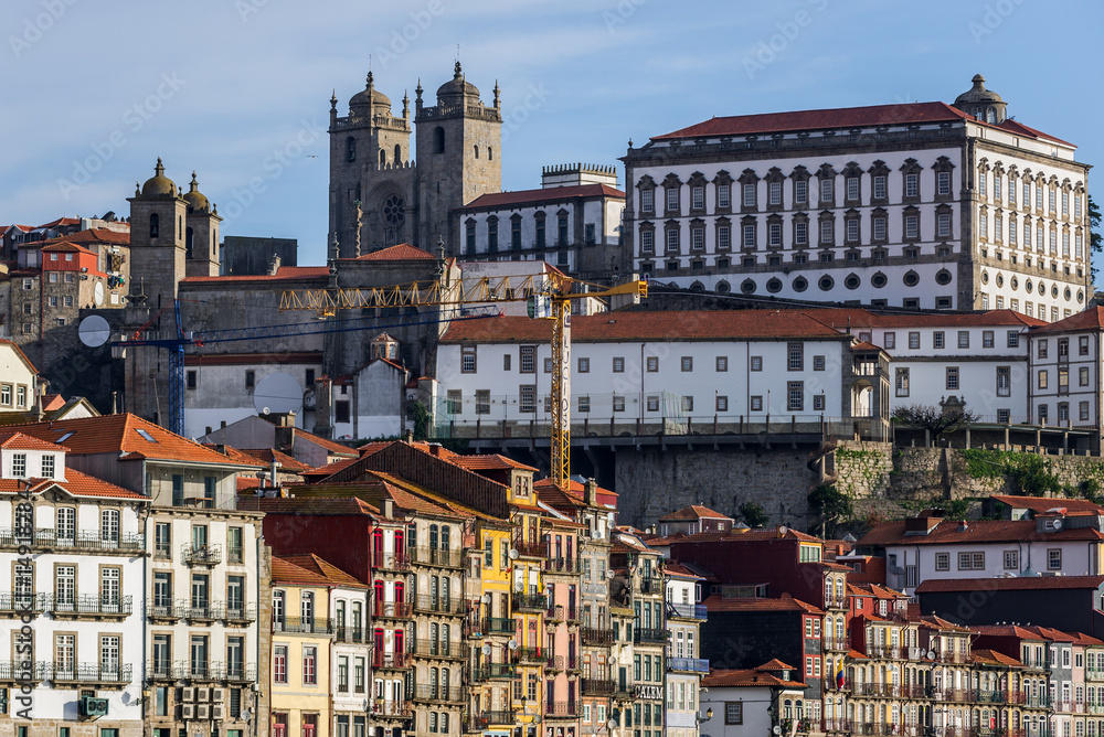 Bishop's Palace next and Se Cathedral in Porto, Portugal