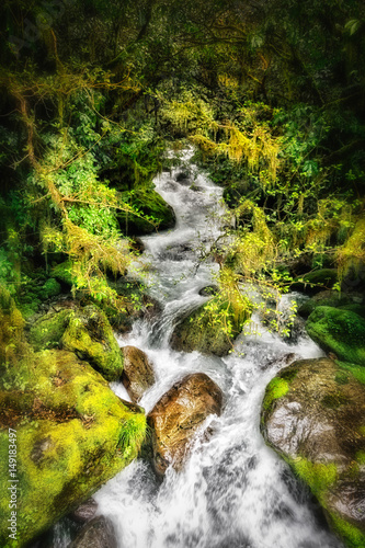 Waters Rushing Through Fiordland National Park