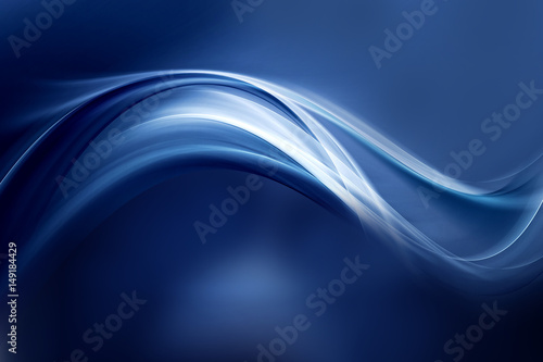Dynamic background powerful effect light design. Blue blurred color waves design.