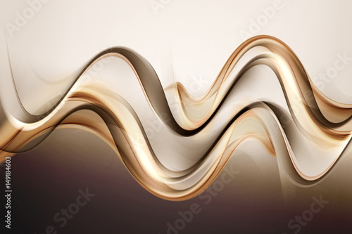 Amazing Gold Brown Waves Abstract Background