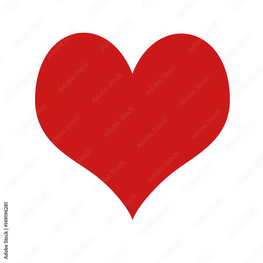 Big red heart isolated on white background.