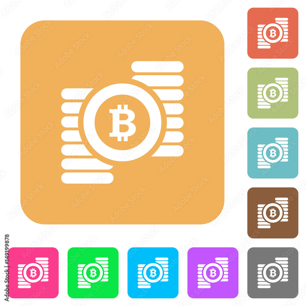 Bitcoins rounded square flat icons Bitcoins rounded square flat icons