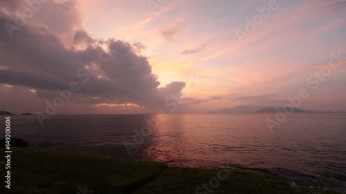 A hd movie clip of Nha Trang Bay Vietnam just before sunrise.