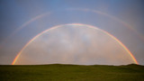 Double rainbow on a field