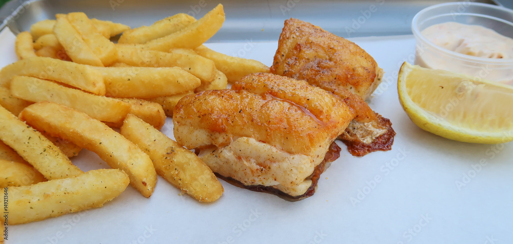 Fish and Chips at the Harbour in South Africa Fish and Chips at the Harbour in South Africa