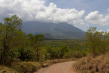 Dusty road in safari in Tanzania