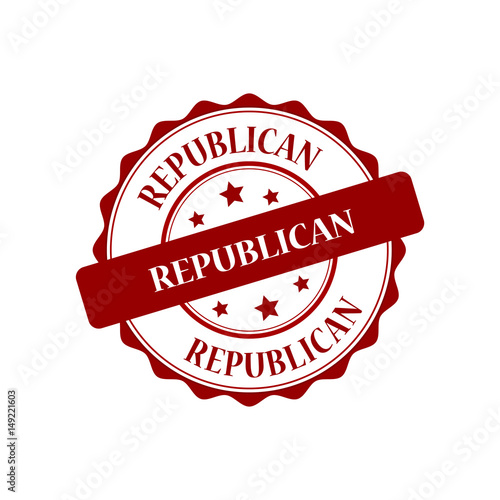 Republican red stamp illustration