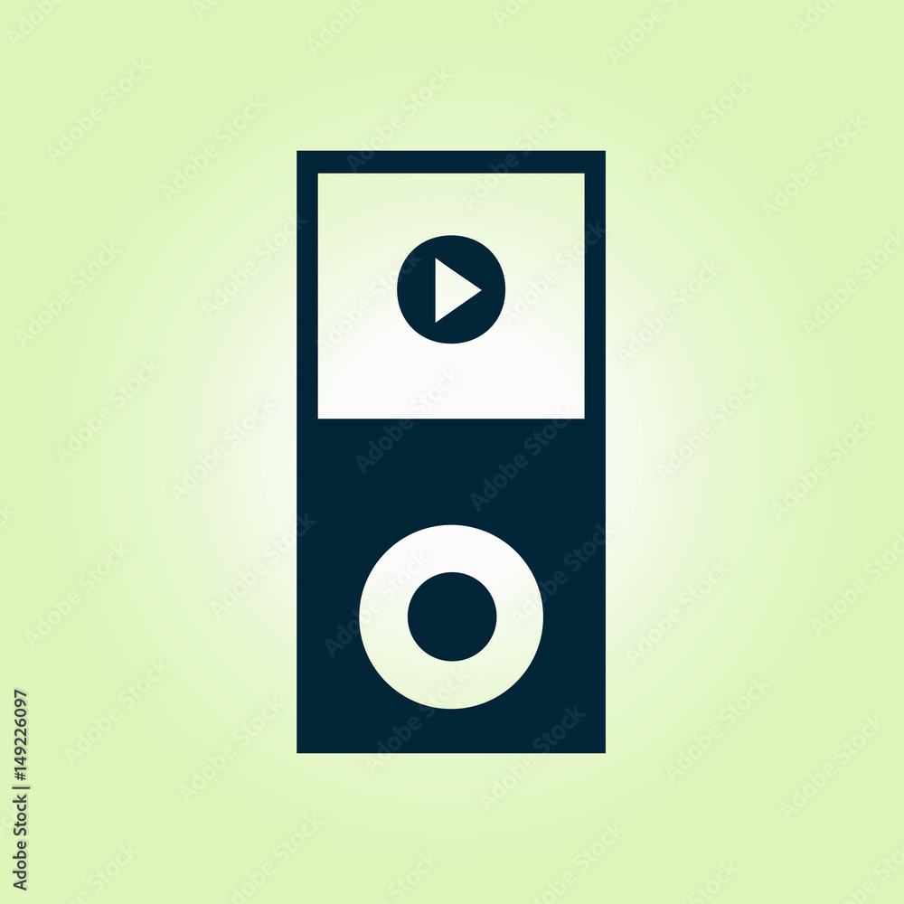 Portable media player icon. Flat design style. Portable media player icon. Flat design style.