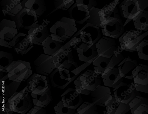 Black Geometric Technology Background for Your Design.