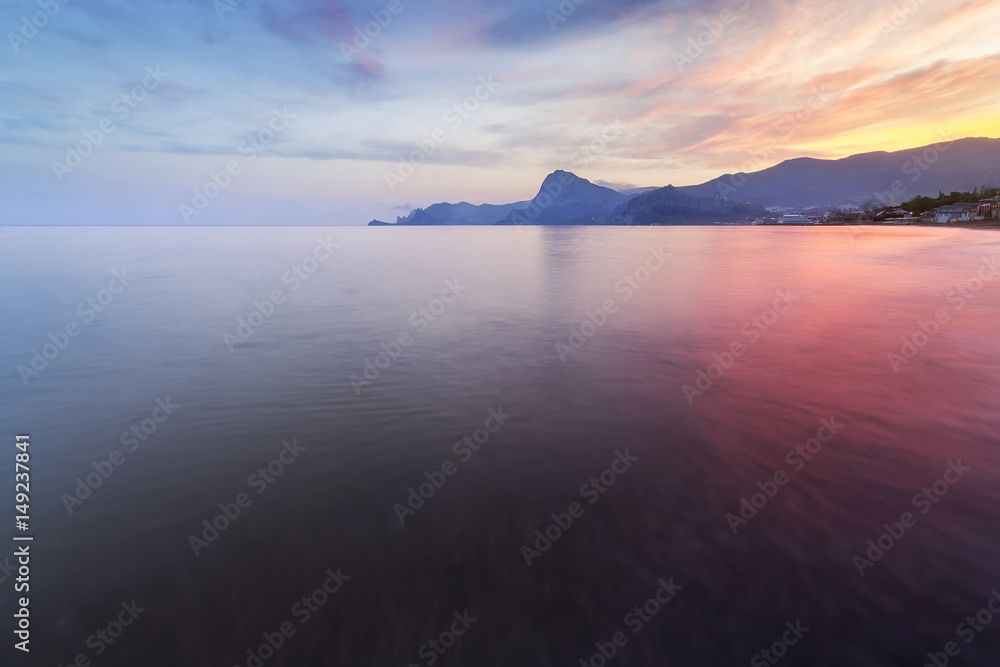 sunset on a background of mountains / Republic of Crimea tourism travel sunset on a background of mountains / Republic of Crimea tourism travel
