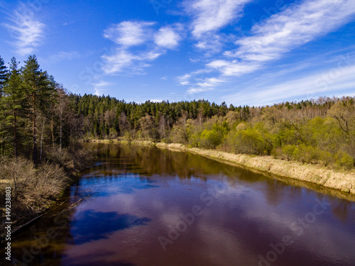 drone image. aerial view of river Gauja © Martins Vanags