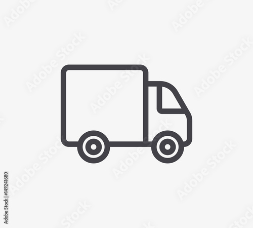 Truck Line Icon. Editable Stroke.