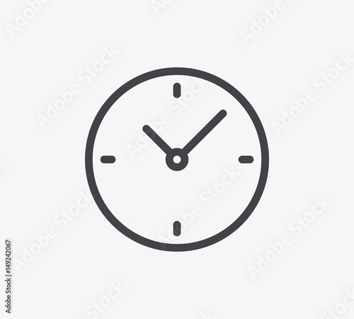 Clock Line Icon. Editable Stroke.