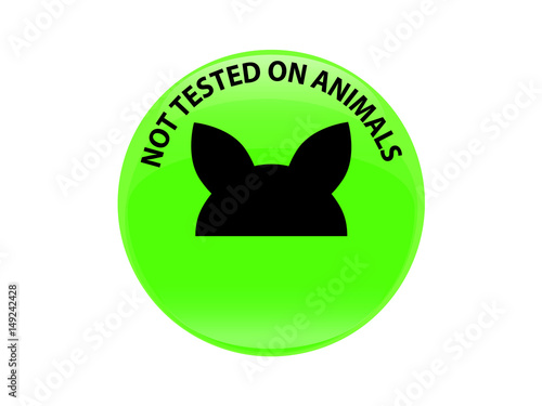Not tested on animals sign icon. Not tested symbol. Classic flat icon. Vector illustration.