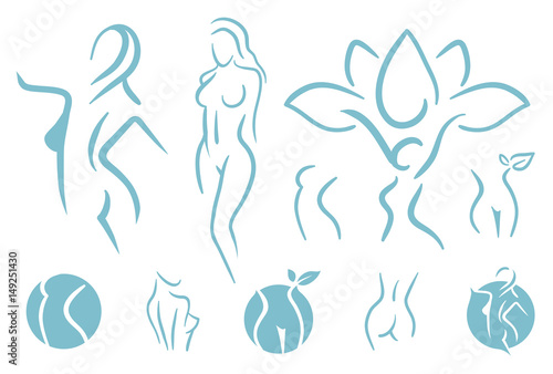 Woman figure logo illustration