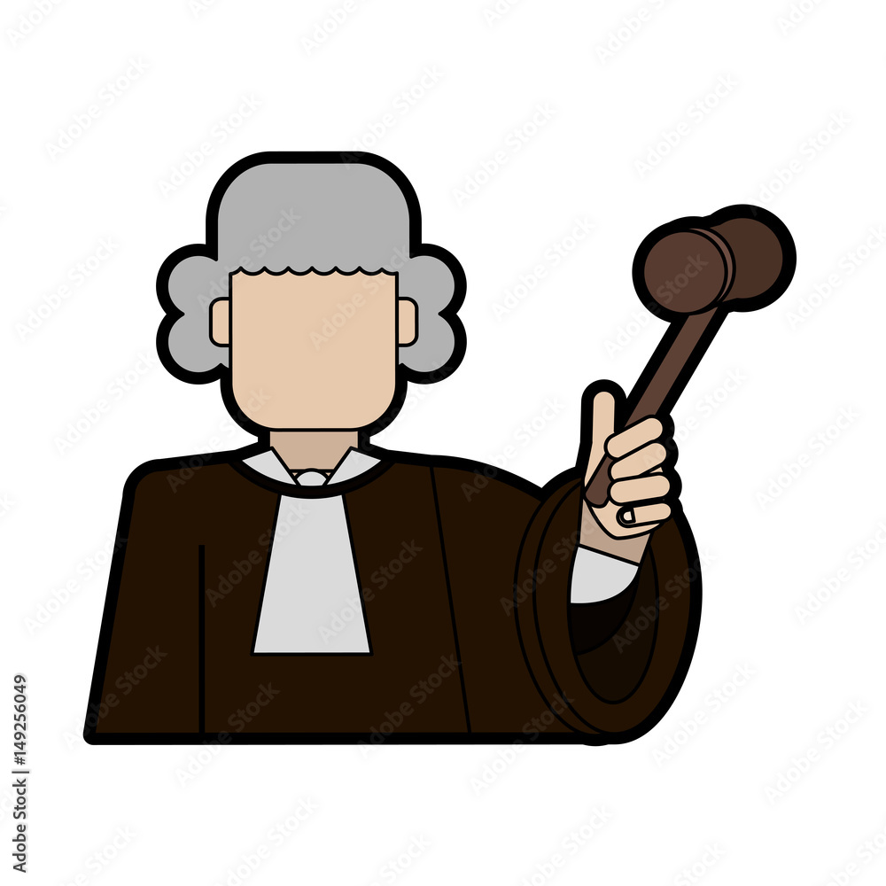 judge wearing white wig and holding gavel law and justice icon image vector illustration design judge wearing white wig and holding gavel law and justice icon image vector illustration design