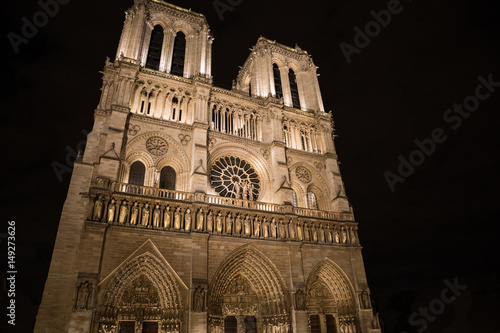 Notre dame by night. Paris, France.