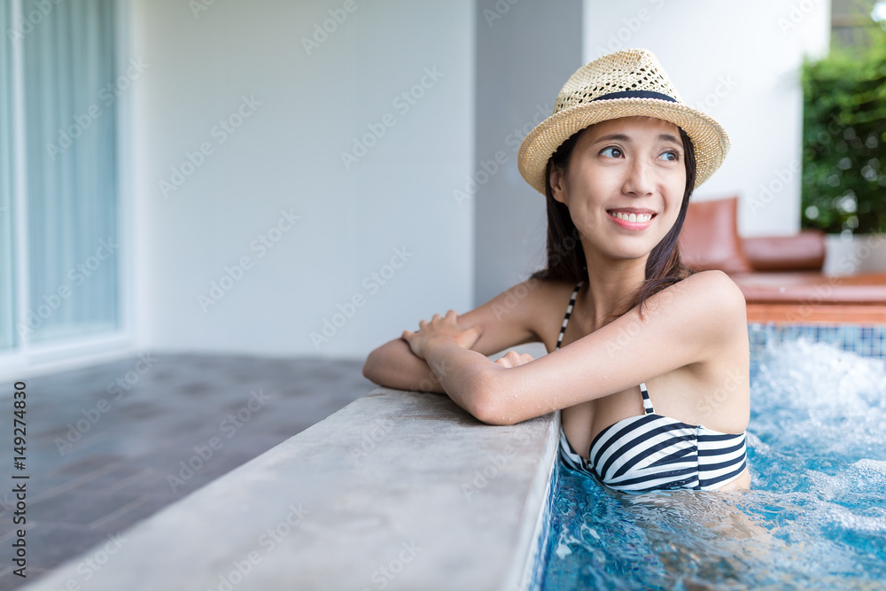 Woman enjoy her spa at outdoor