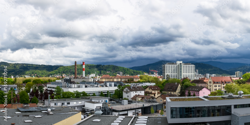 Freiburg Germany Landscape Black Forest Europe Beautiful Nature Clouds Blue Houses Sunny