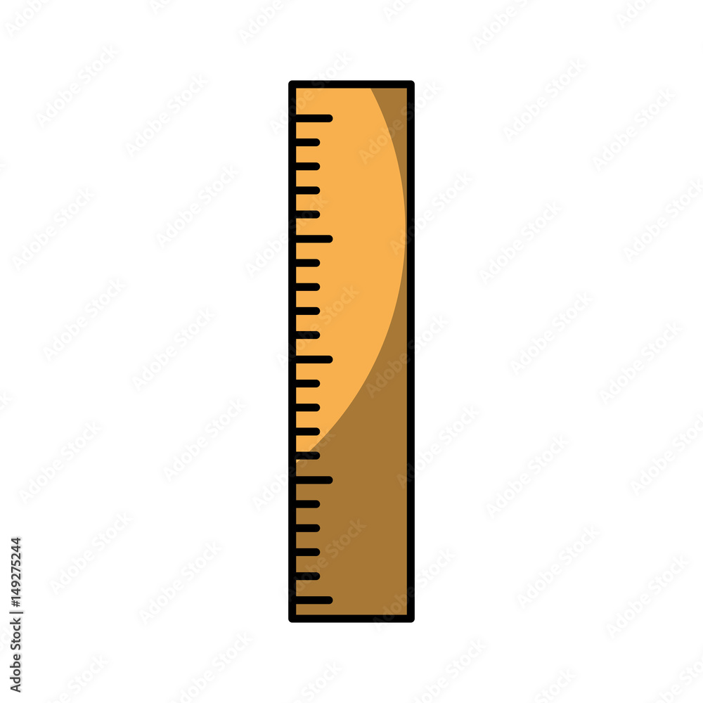ruler utensil icon over white background. vector illustration
